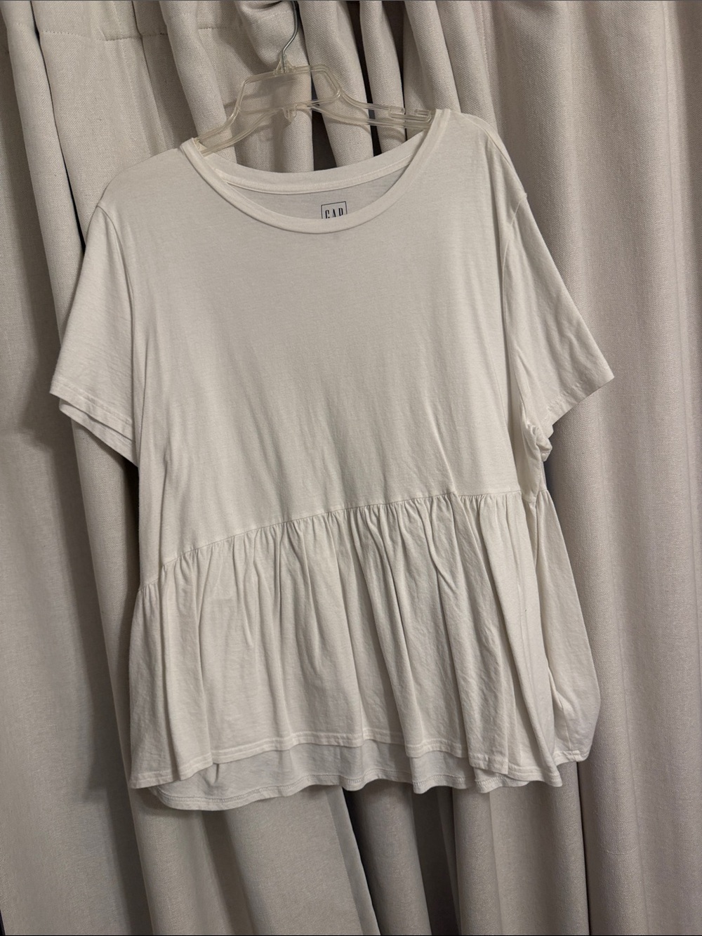 GAP White Short-Sleeve Peplum Tunic